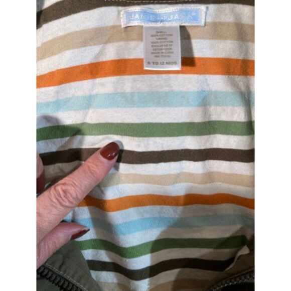 Janie and Jack Jacket‎ Boy's 6-12 month Khaki Hooded Windbreaker - Picture 8 of 9